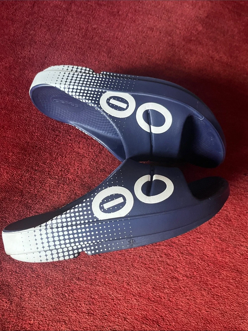 OOFOS OOAHH Sport Slide Sandal Navy Matrix